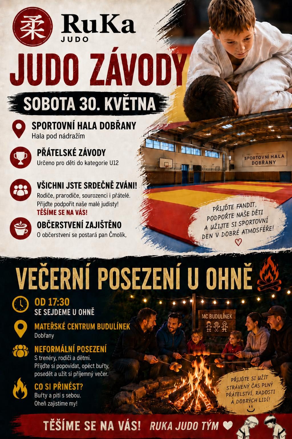 Plakát — Klubové závody 30. května — Dobřany, sportovní hala pod nádražím